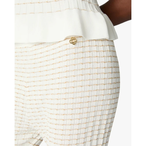 Casablanca White Pleated Mosaic Pants | Pants | Coveti
