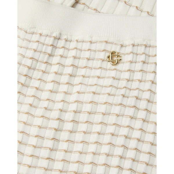 Casablanca White Pleated Mosaic Pants | Pants | Coveti