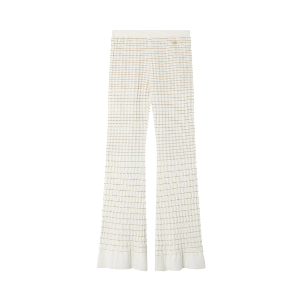 Casablanca White Pleated Mosaic Pants | Pants | Coveti