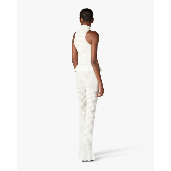 Casablanca White Pleated Mosaic Top | Tops | Coveti