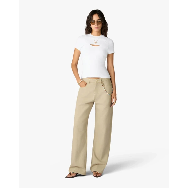 Casablanca White Ribbed Jewellery Short Sleeve T-Shirt | T-Shirt | Coveti