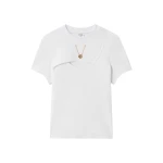 Casablanca White Ribbed Jewellery Short Sleeve T-Shirt | T-Shirt | Coveti