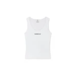 Casablanca White Ribbed Tank Top | Tank Top | Coveti