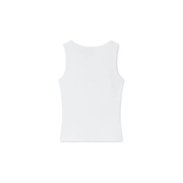 Casablanca White Ribbed Tank Top | Tank Top | Coveti