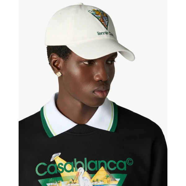 Casablanca White Tennis Club Icon Pyramid Abduction Cap | Hats | Coveti