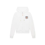 Casablanca White Waves Monogram Towelling Zip-Up Hooded Sweatshirt | Hoodies | Coveti