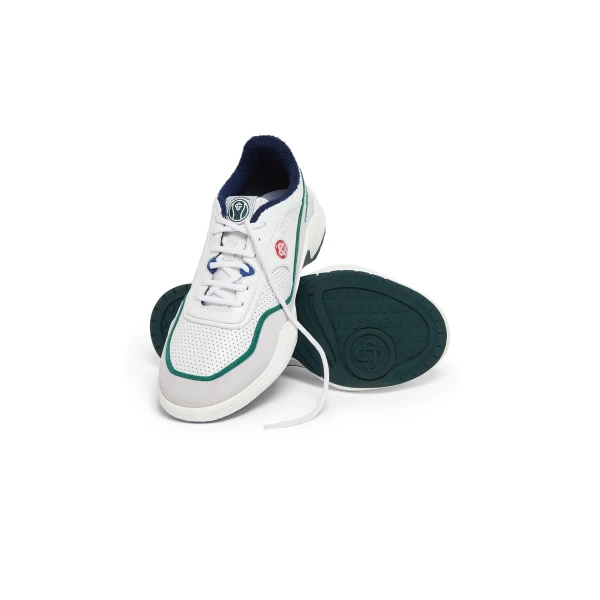 Casablanca White and Green Court Championship Sneaker | Sneakers | Coveti