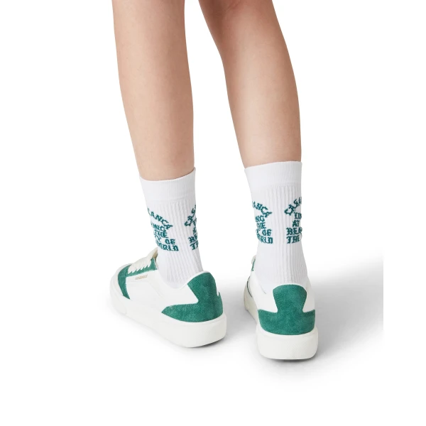 Casablanca White and Green Leather Del Mar Sneaker | Sneakers | Coveti