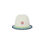 Casablanca White and Green Stripe Crochet Hat | Hats | Coveti