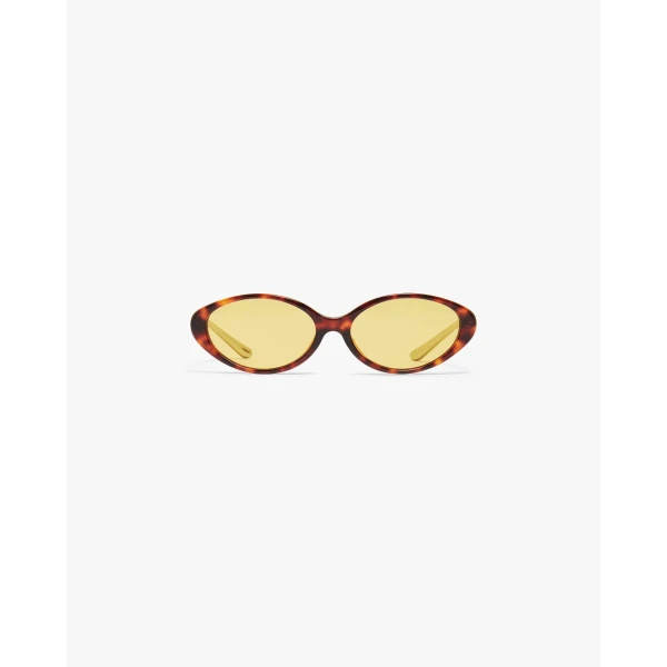 Casablanca Yellow Oval Curve Sunglasses | Sunglasses | Coveti