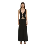 Christopher Esber Aida Orbit Dress in Black | Maxi Dresses | Coveti