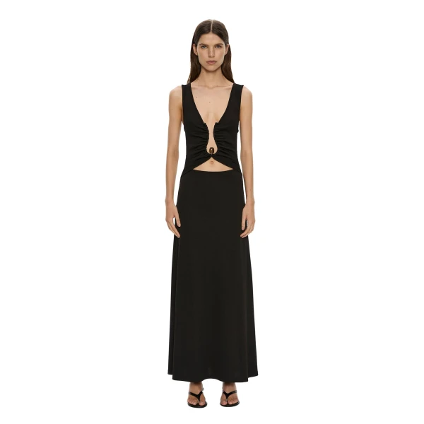 Christopher Esber Aida Orbit Dress in Black | Maxi Dresses | Coveti