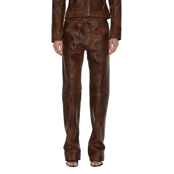 Christopher Esber Alex Leather Pant in Bistre Brown | Pants | Coveti