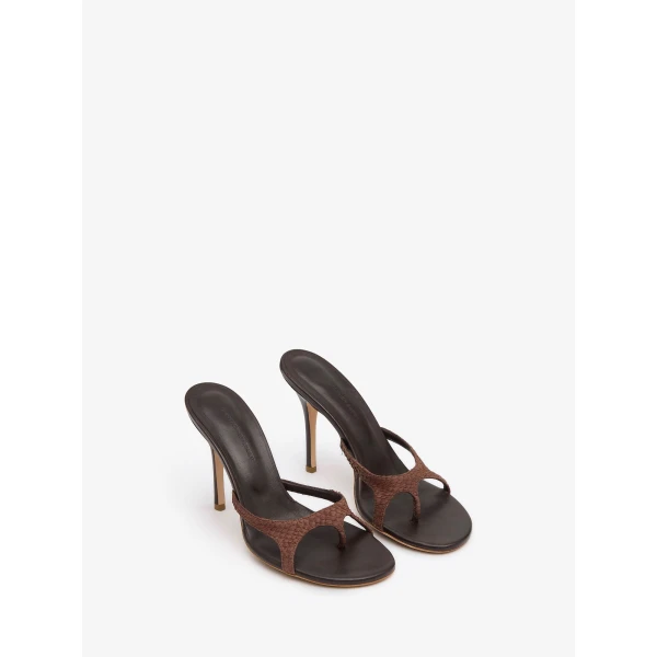 Christopher Esber Alocasia Heel in Chocolate | Heels | Coveti