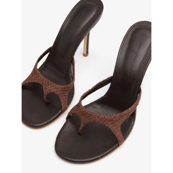 Christopher Esber Alocasia Heel in Chocolate | Heels | Coveti