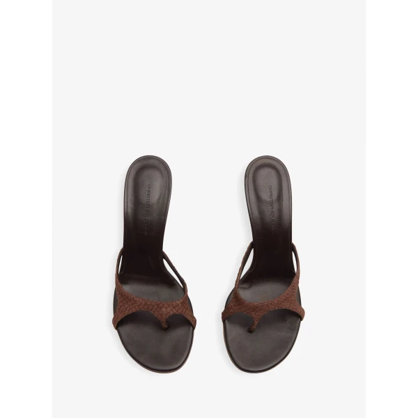 Christopher Esber Alocasia Heel in Chocolate | Heels | Coveti
