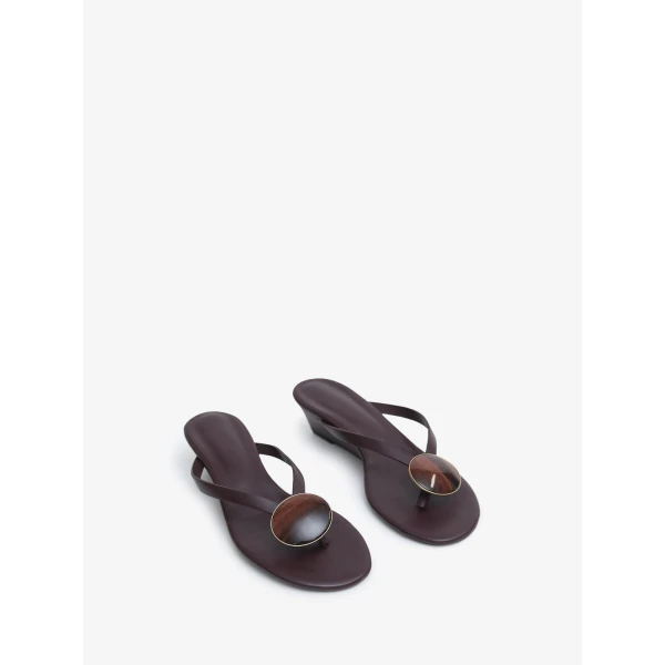 Christopher Esber Aura Quartz Flip Flop Wedge in Mahogany Red Tigers Eye | Flip Flops & Slides | Coveti