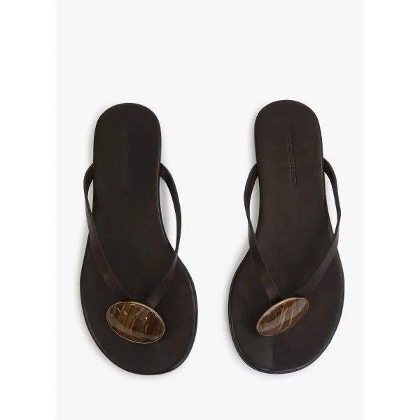 Christopher Esber Aura Quartz Flip Flop in Carob | Flip Flops & Slides | Coveti