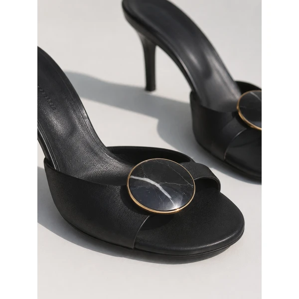 Christopher Esber Aura Quartz Mule in Black | Mules | Coveti