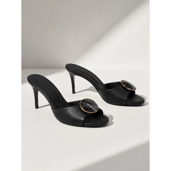 Christopher Esber Aura Quartz Mule in Black | Mules | Coveti