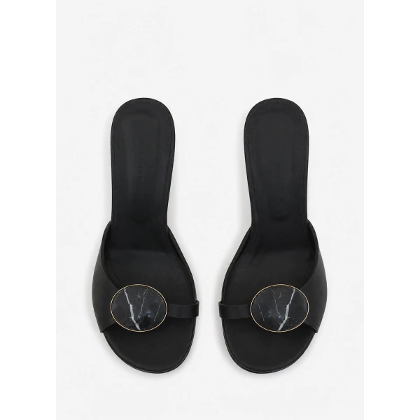 Christopher Esber Aura Quartz Mule in Black | Mules | Coveti