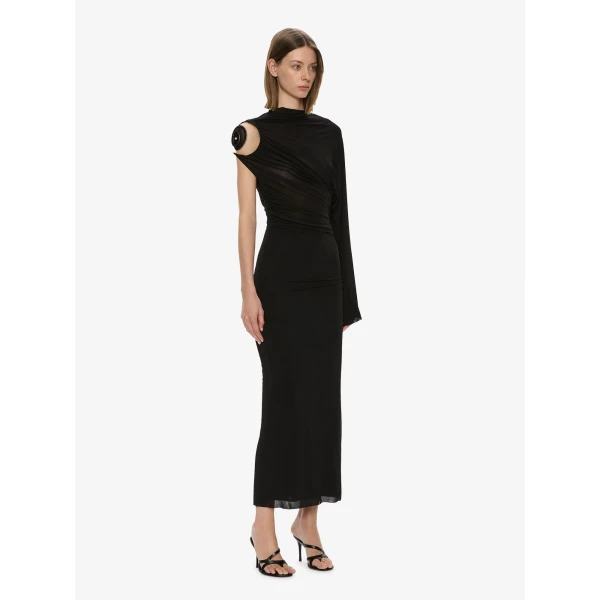 Christopher Esber Aurelia Sculpted Spiral Drape Gown in Black | Evening Gowns | Coveti