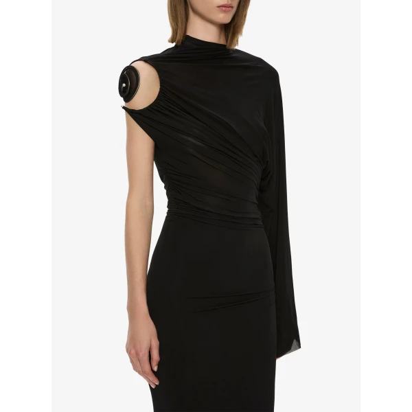 Christopher Esber Aurelia Sculpted Spiral Drape Gown in Black | Evening Gowns | Coveti