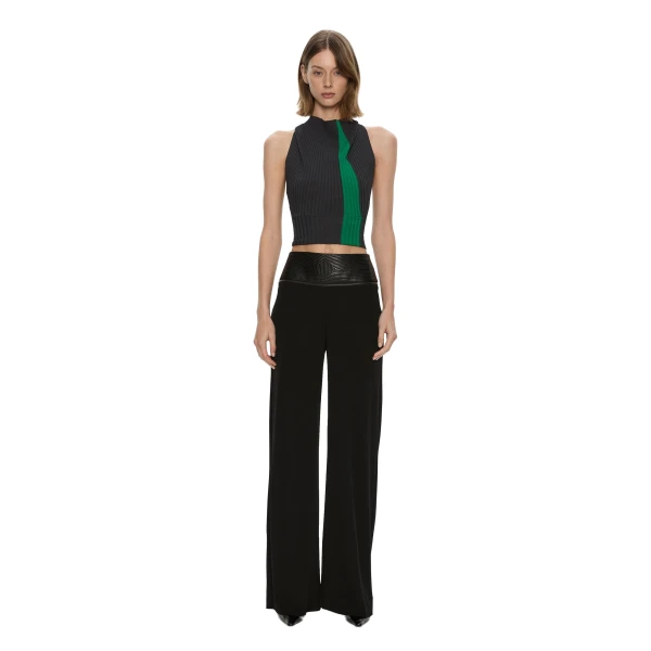 Christopher Esber Auto Upholstered Leather Trouser in Black | Pants | Coveti