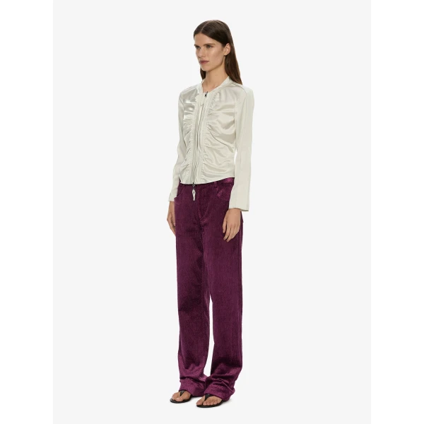 Christopher Esber Ava Sateen Corduroy Jean in Plum | Pants | Coveti