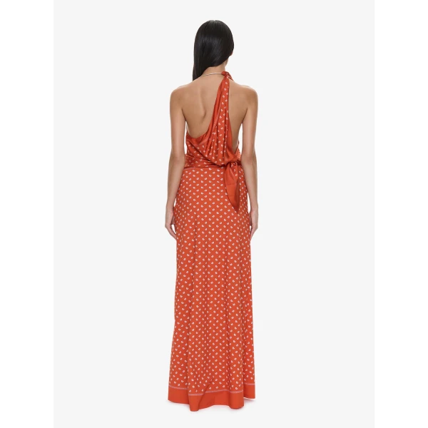 Christopher Esber Bandana Ruched Orbit Skirt in Carnelian | Skirts | Coveti
