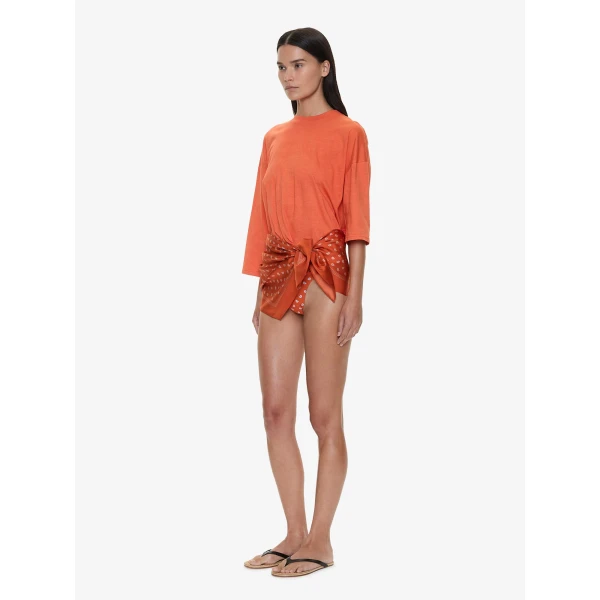 Christopher Esber Bandana Scarf Pareo Tee in Carnelian Carnelian | Bikini | Coveti
