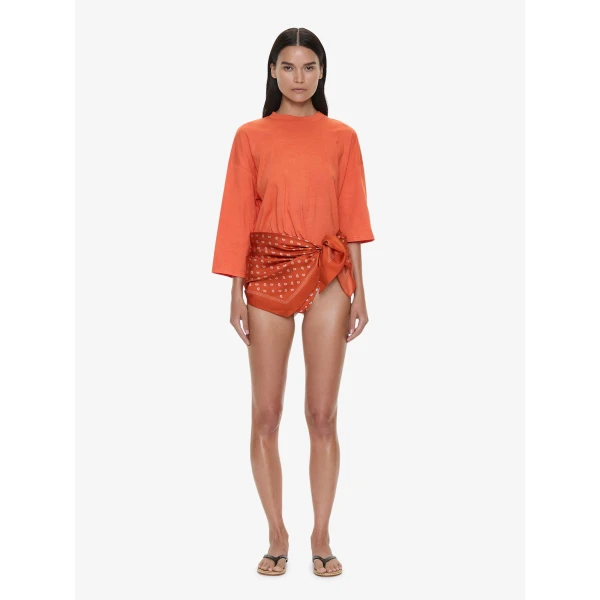 Christopher Esber Bandana Scarf Pareo Tee in Carnelian Carnelian | Bikini | Coveti