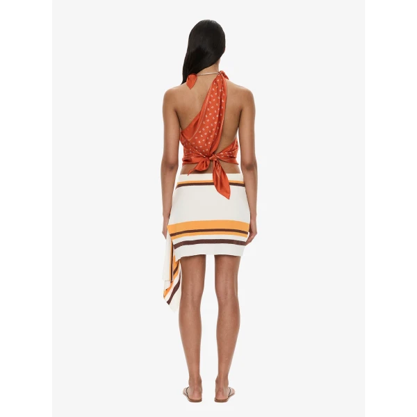 Christopher Esber Bandana Scarf Tie Top in Carnelian Bandana Print | Tops | Coveti
