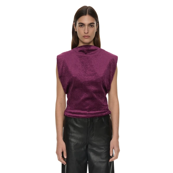 Christopher Esber Banyan Top in Plum | Tops | Coveti