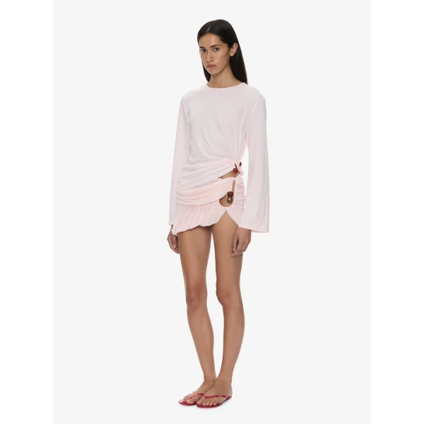 Christopher Esber Beach Glass Bubble Mini Skirt in Airbag Pink | Mini Skirts | Coveti