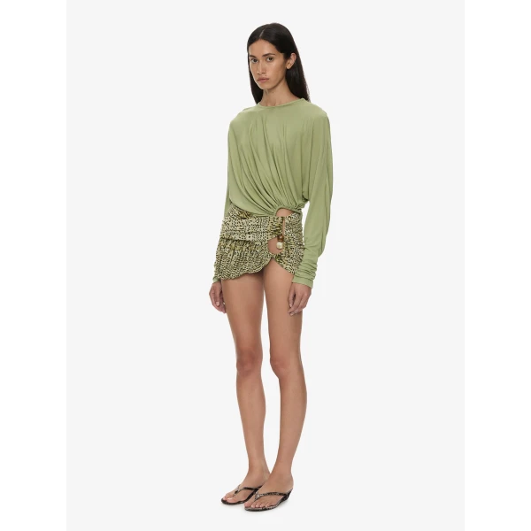 Christopher Esber Beach Glass Bubble Mini Skirt in Feathered Citrine | Mini Skirts | Coveti