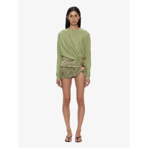 Christopher Esber Beach Glass Bubble Mini Skirt in Feathered Citrine | Mini Skirts | Coveti