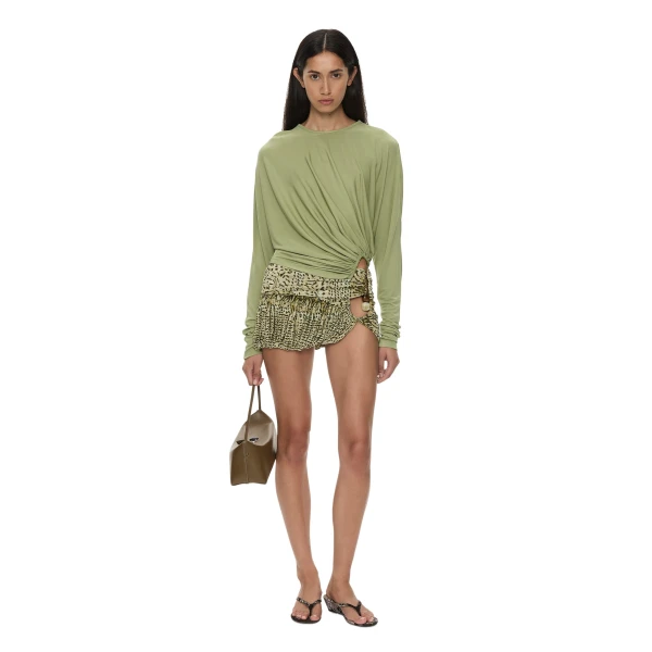 Beach Glass Bubble Mini Skirt in Feathered Citrine