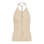 Christopher Esber Beach Quartz Halter Tank in Bone | Bikini | Coveti