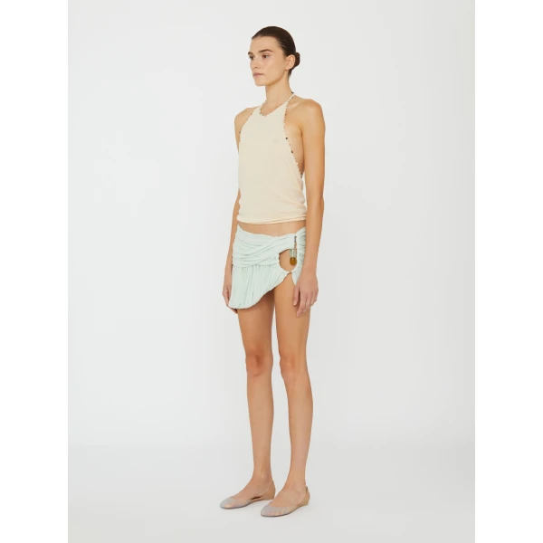 Christopher Esber Beach Quartz Halter Tank in Bone | Bikini | Coveti
