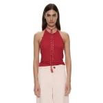 Christopher Esber Beach Quartz Halter Tank in Red | Bikini | Coveti