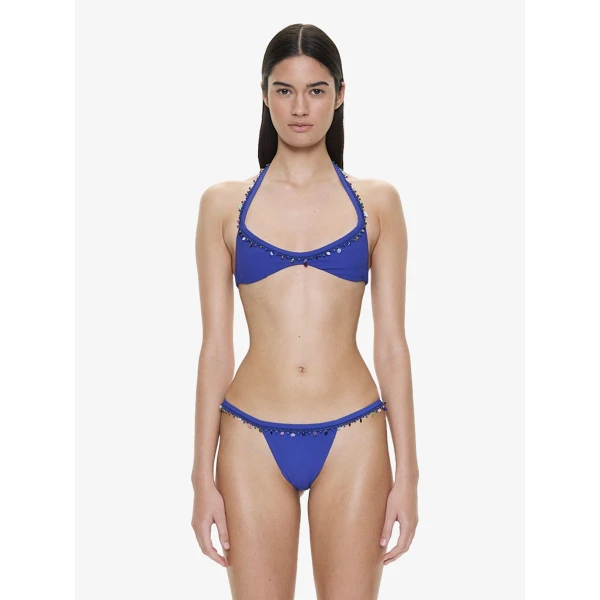 Christopher Esber Beach Quartz Minuscule Bikini Top in Indigo | Bikini | Coveti