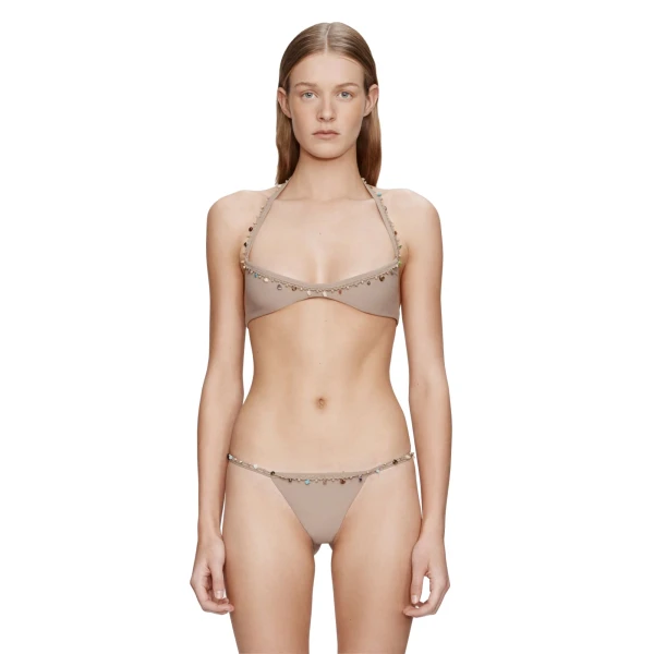 Beach Quartz Minuscule Bikini Top in Terra