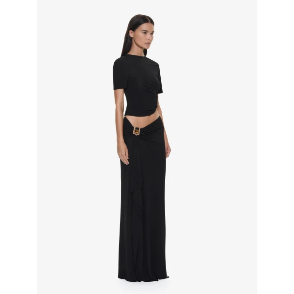 Christopher Esber Bezel Quartz Ruched Tee in Black | T-shirts | Coveti