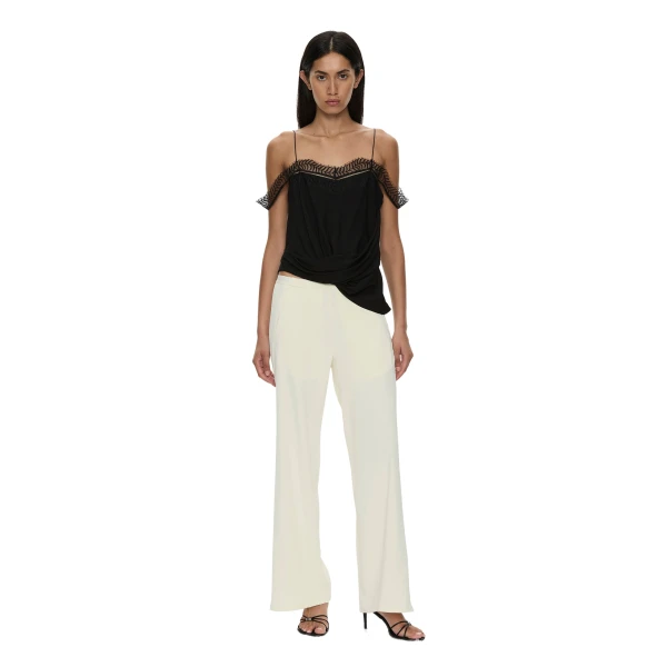 Christopher Esber Bias Crepe Trouser in Cream | Pants | Coveti