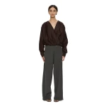 Christopher Esber Bias Crepe Trouser in Kombu Green | Pants | Coveti