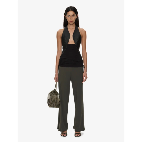 Christopher Esber Bias Crepe Trouser in Kombu Green | Pants | Coveti