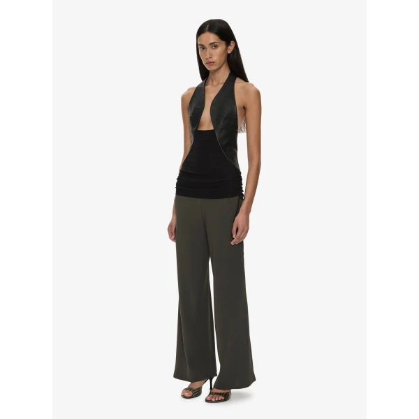 Christopher Esber Bias Crepe Trouser in Kombu Green | Pants | Coveti