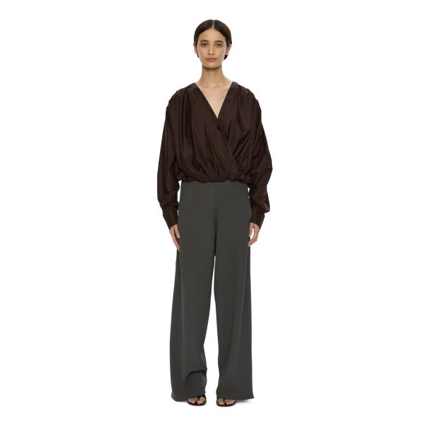 Christopher Esber Bias Crepe Trouser in Kombu Green | Pants | Coveti