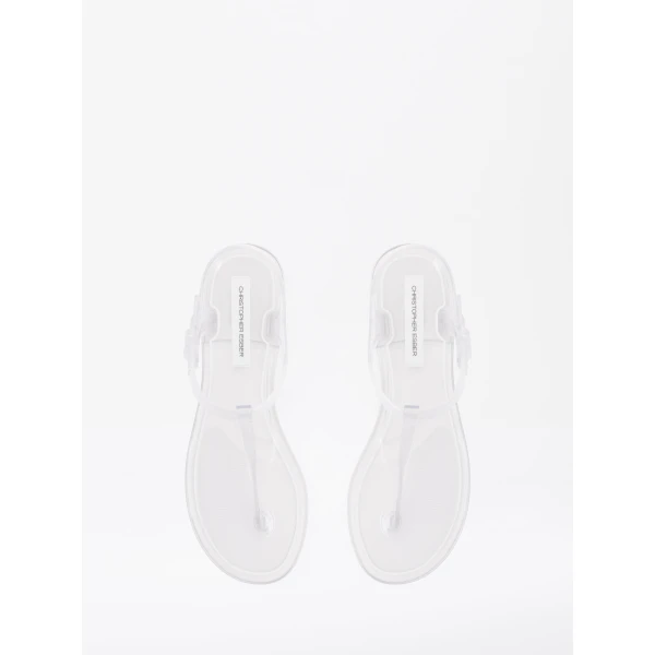 Christopher Esber Billi T-Bar Flat in Clear | Flats | Coveti